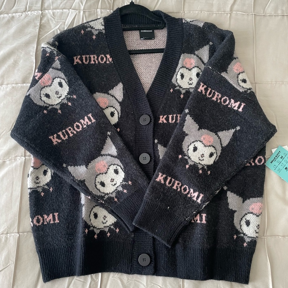 Hello Kitty Black and Pink Women's Cardigan